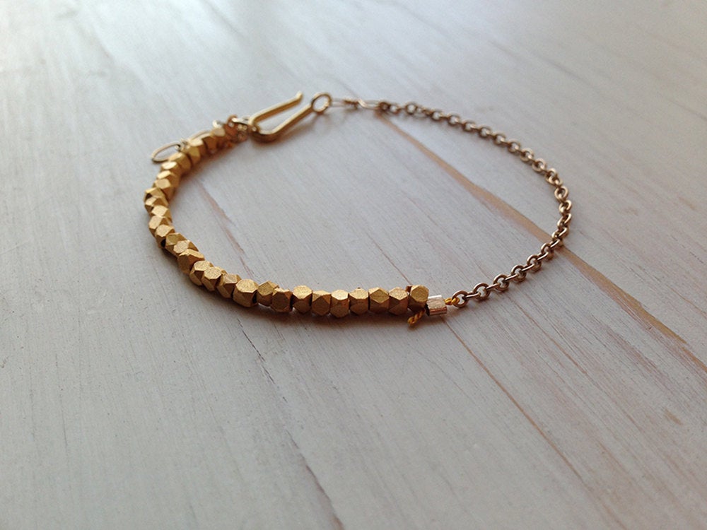 Gold Brushed Nugget Bracelet