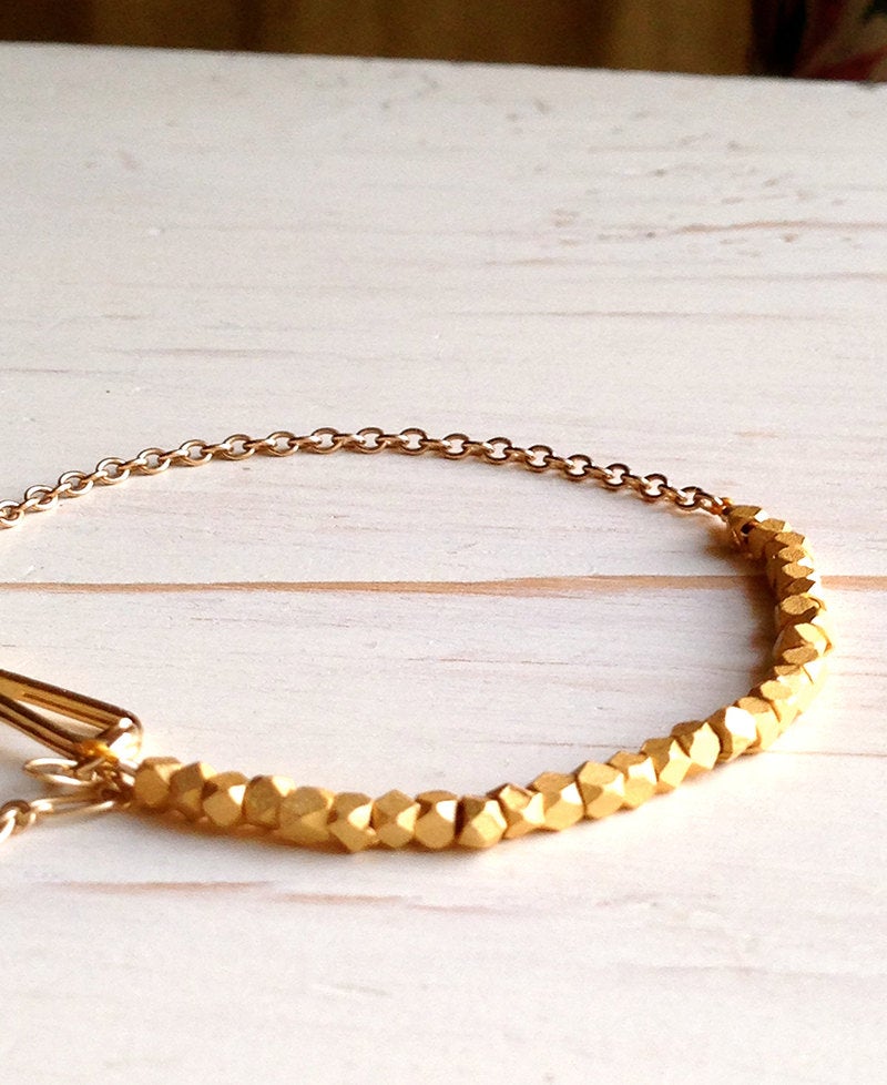 Gold Brushed Nugget Bracelet