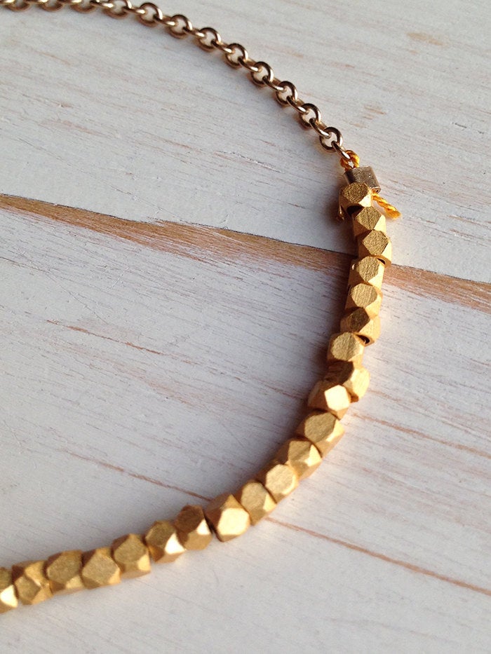 Gold Brushed Nugget Bracelet