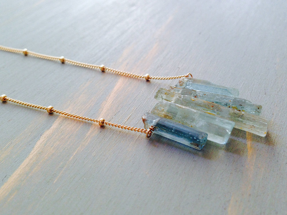 Aquamarine Raw Shard Necklace
