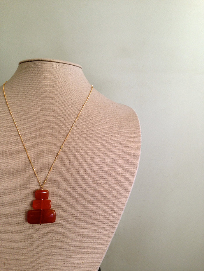 Carnelian Slab Contemporary Necklace