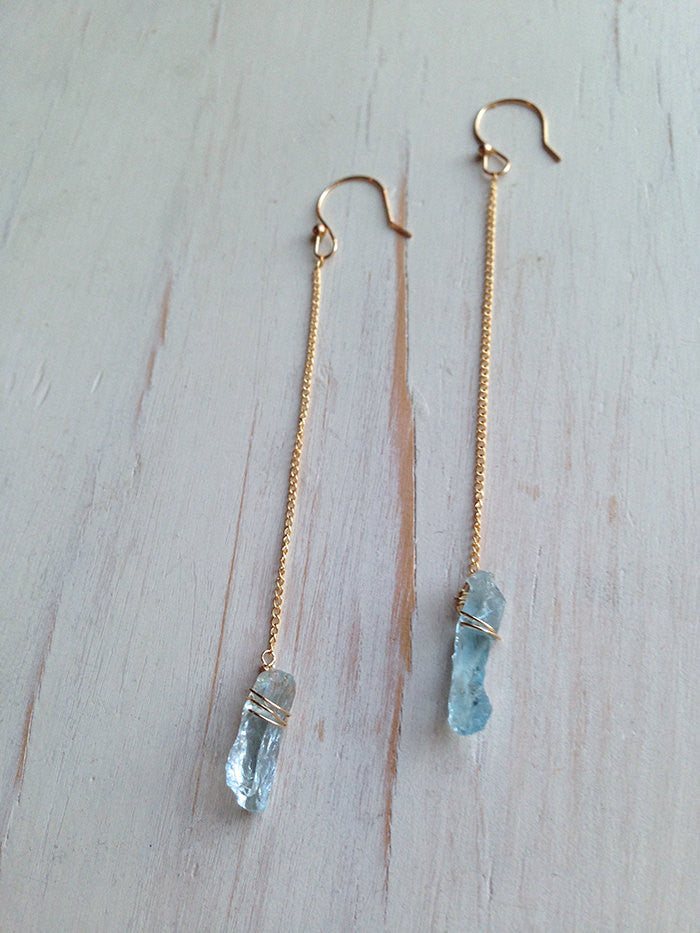 Aquamarine Shard Earring