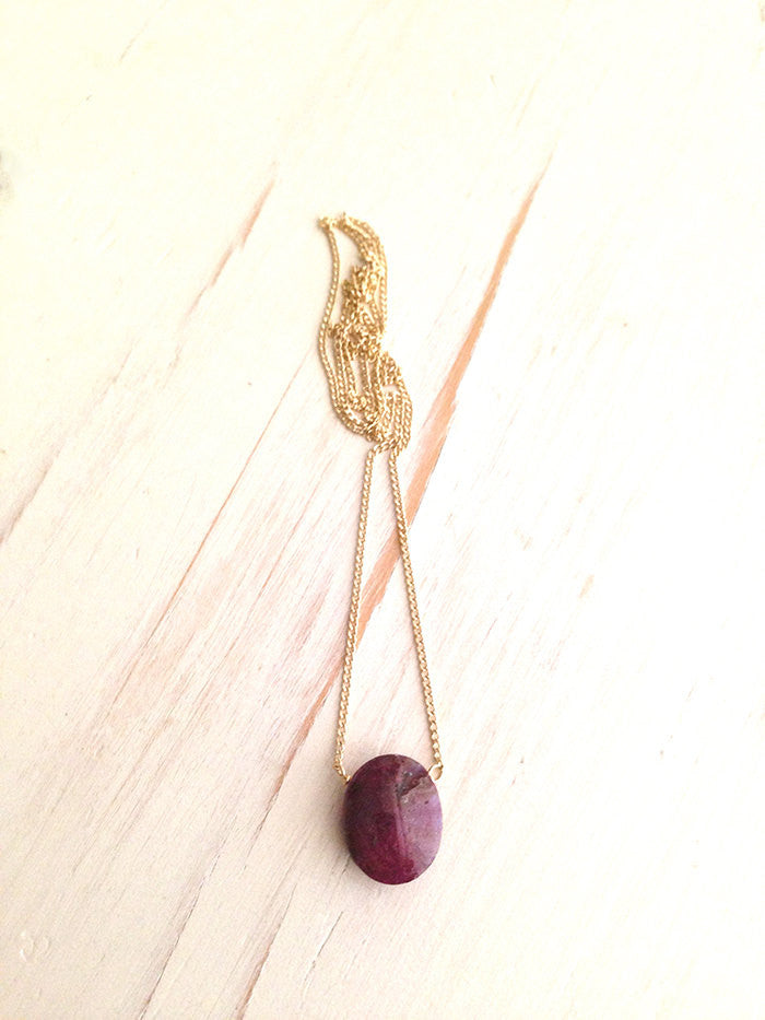 Ruby Oval Necklace