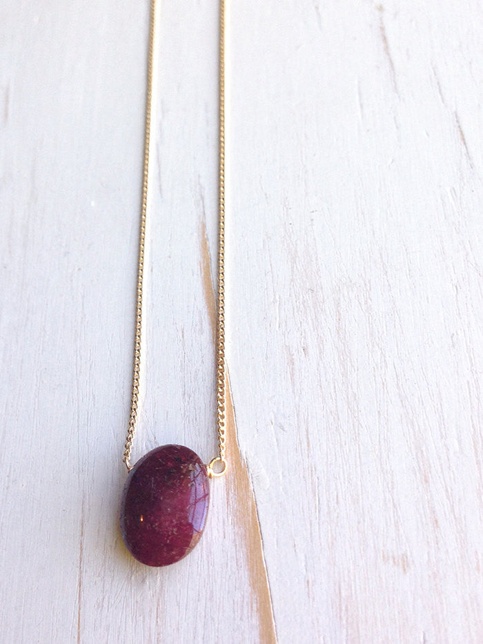 Ruby Oval Necklace
