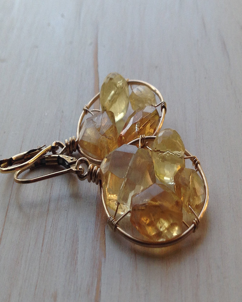 Citrine Frame Earrings