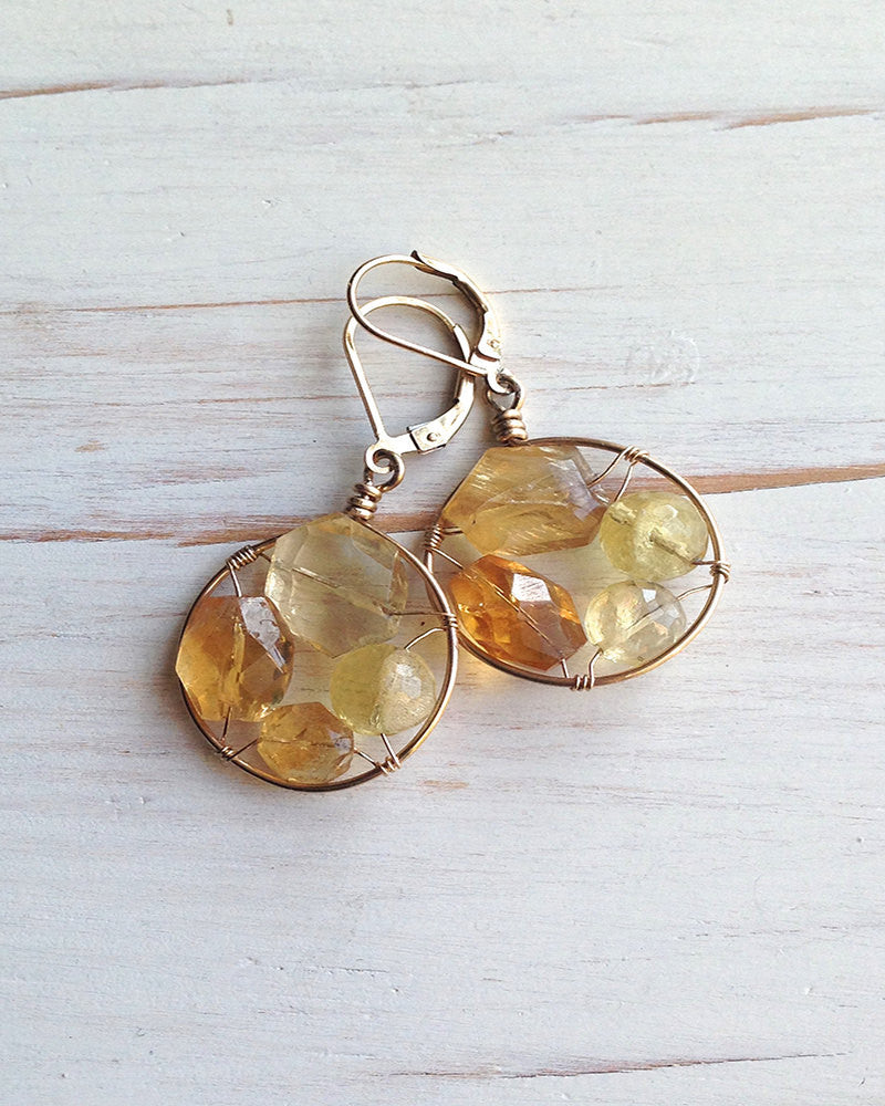 Citrine Frame Earrings