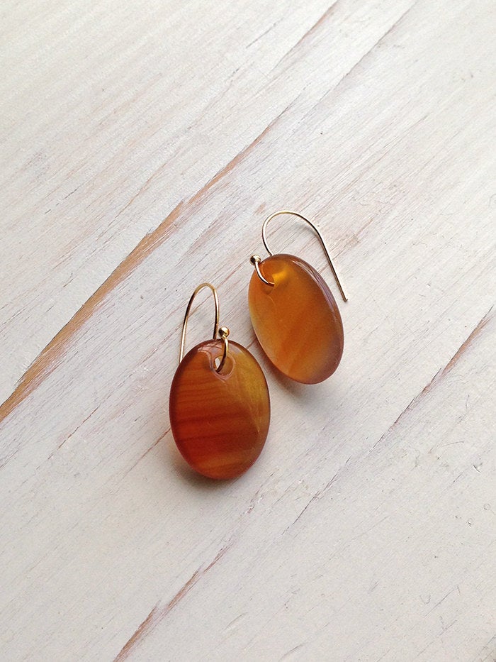Carnelian Slice Earrings