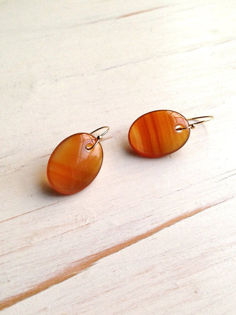 Carnelian Slice Earrings