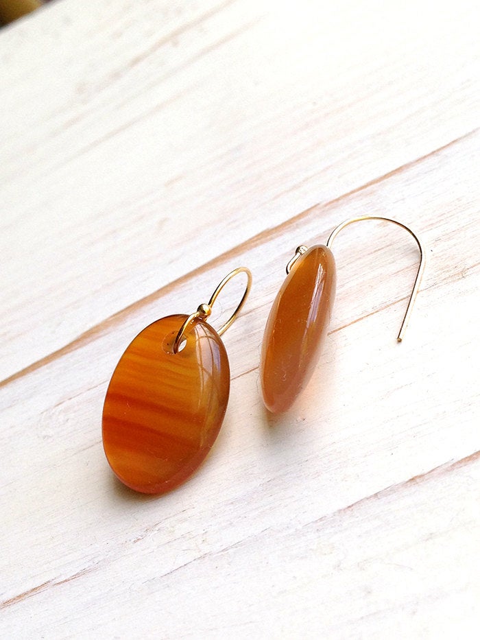 Carnelian Slice Earrings