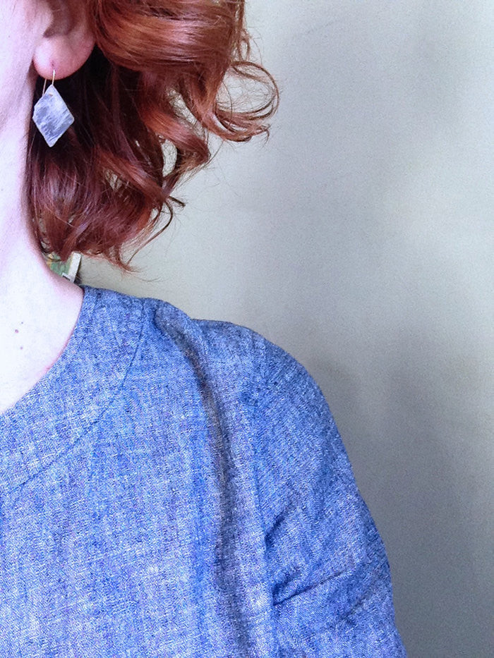 Moonstone Raw Slice Earrings