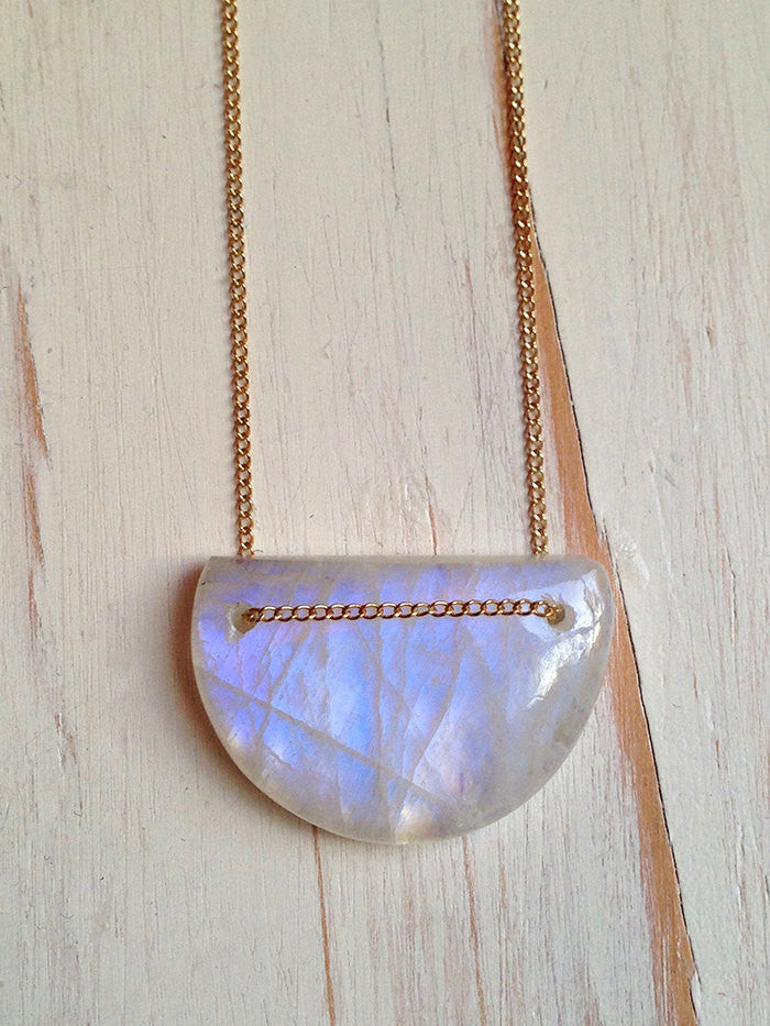 Moonstone Geometric Necklace