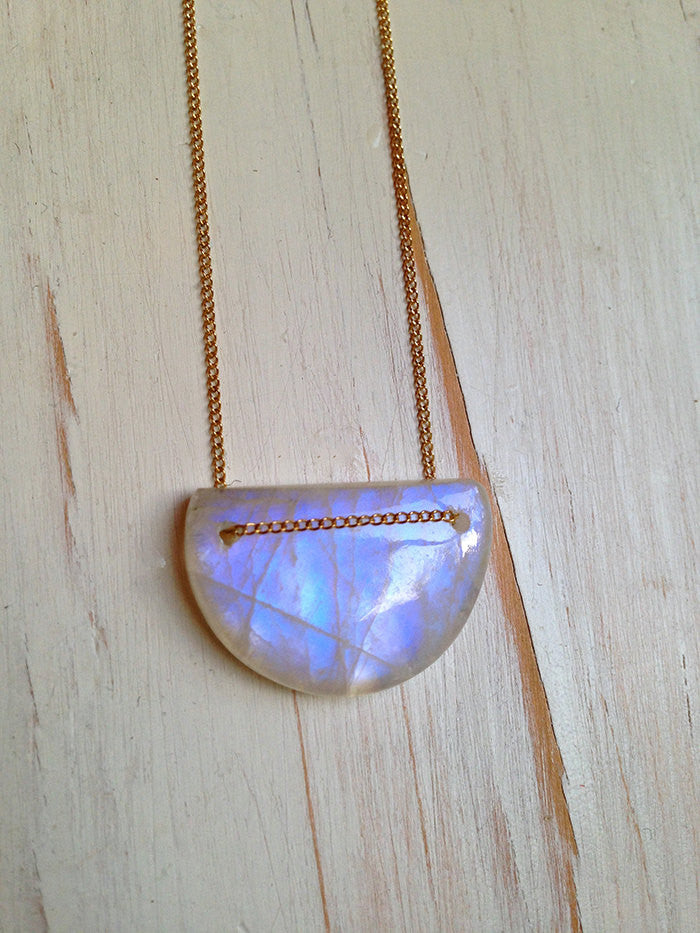Moonstone Geometric Necklace