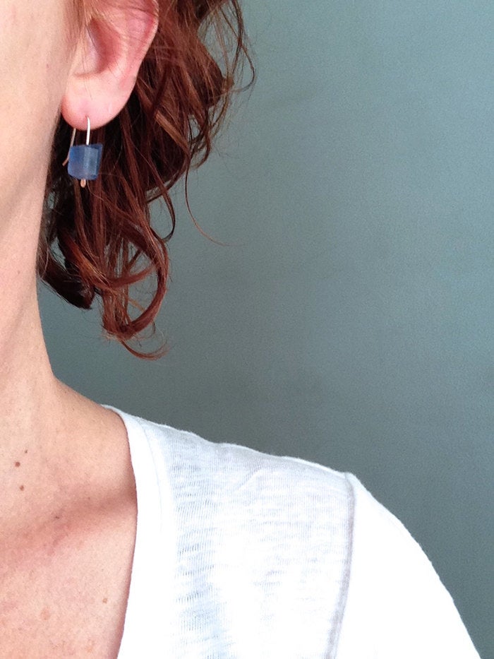 Teal Blue Fluorite Earrings