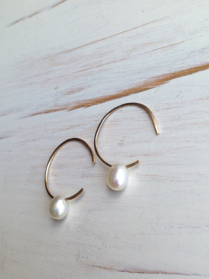 Pearl Tear Hoop