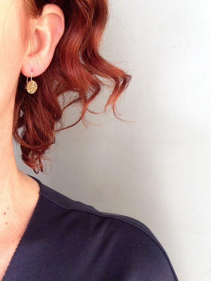 Gold Druzy earring