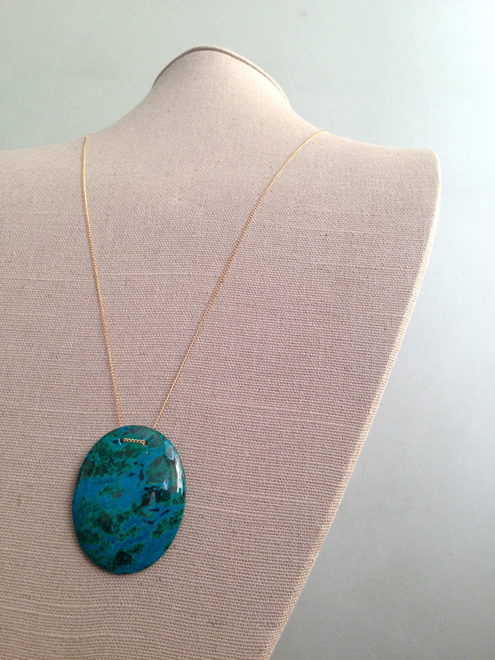 Chrysocolla Drop Necklace