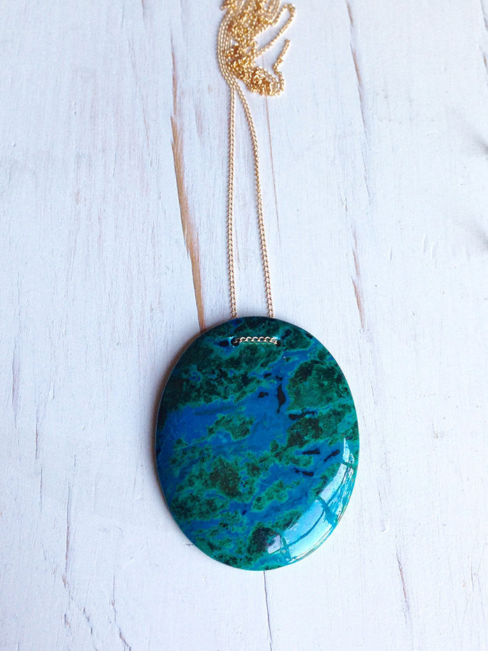 Chrysocolla Drop Necklace