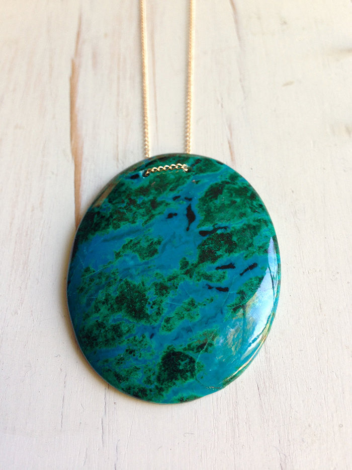 Chrysocolla Drop Necklace