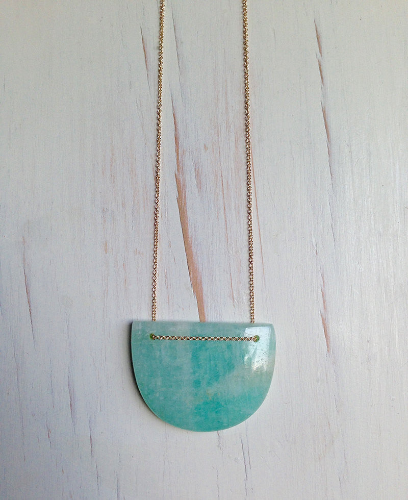 Amazonite Geometric Statement Necklace