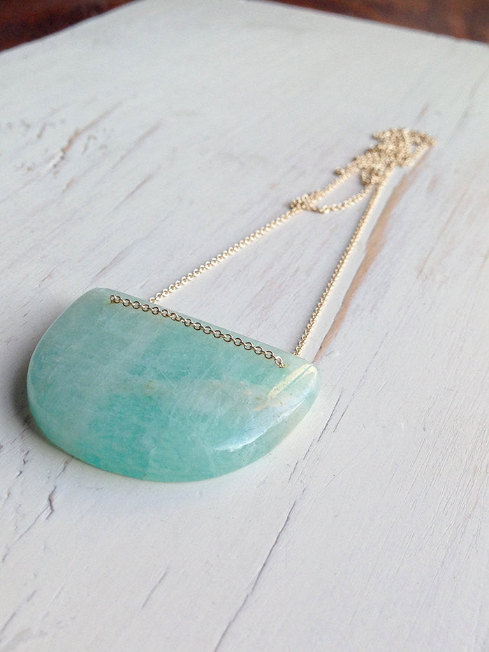 Amazonite Geometric Statement Necklace