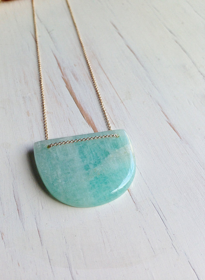 Amazonite Geometric Statement Necklace