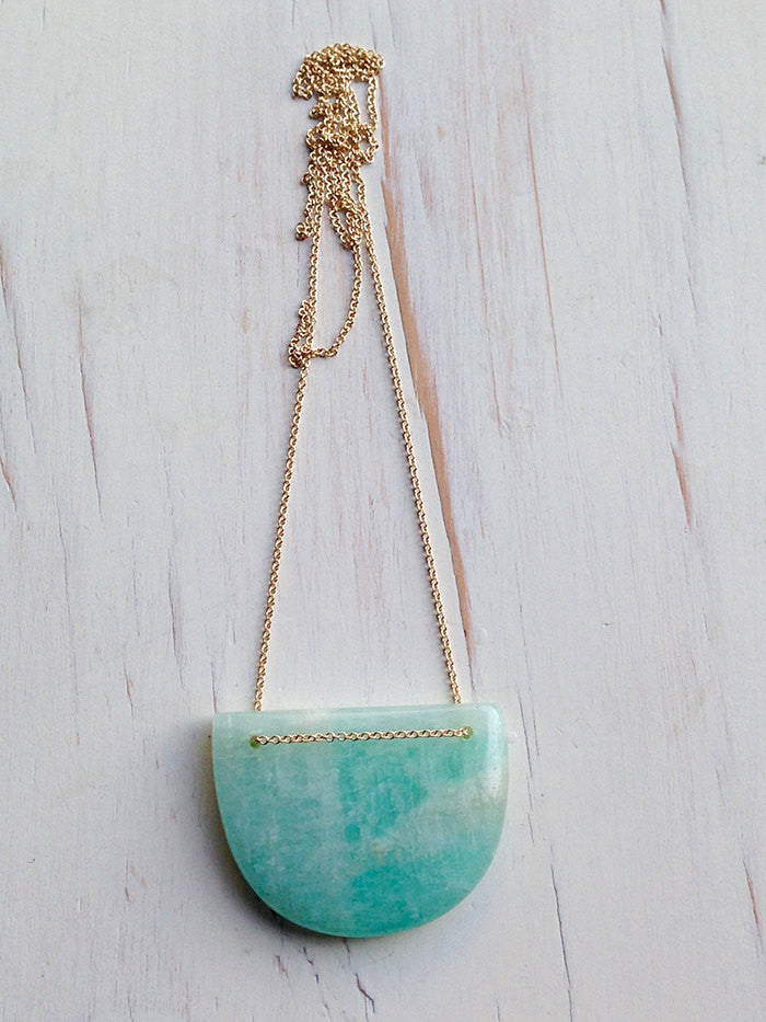 Amazonite Geometric Statement Necklace