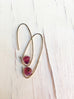 Pink Tourmaline Oblong Tear Hoops