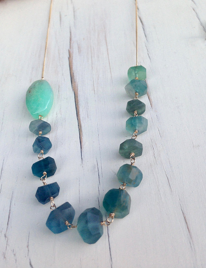 Fluorite Chrysoprase Necklace