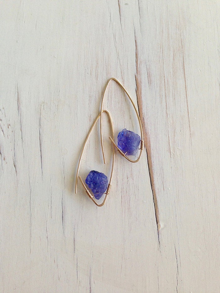 Natural Tanzanite Endless Hoop