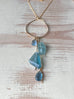 Aquamarine And Fluorite Charm Holder Necklace