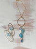 Aquamarine And Fluorite Charm Holder Necklace