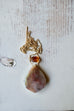 Opalized Wood with Citrine Accent Stone Necklace