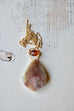 Opalized Wood with Citrine Accent Stone Necklace