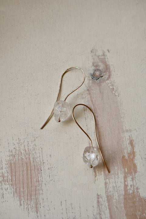 Crystal Quartz Loop Around Hoops