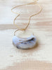 Dendritic Agate Crescent Moon Pendant Necklace