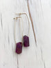 Raw Ruby Natural Oblong Hoops