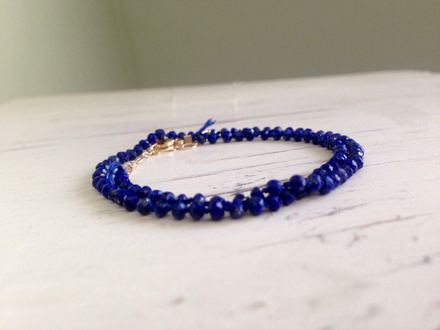 Lapis Silk Knotted Rope Necklace