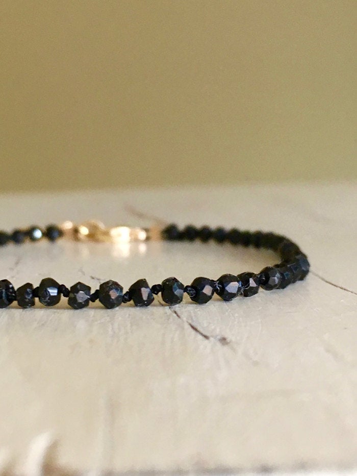 Domineering black tourmaline raw obsidian. Men's sterling silver crystal  bracelet for health, ward off evil and attract wealth - Shop letmeshine  Bracelets - Pinkoi