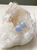 Blue Lace Agate Arc Hoops