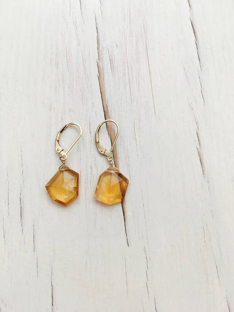Citrine Free Form Earring
