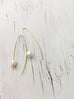 Pearl Oblong Hoop Earrings