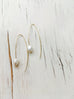 Pearl Oblong Hoop Earrings