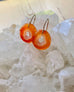 Natural Orange Agate Druzy Slice Earrings