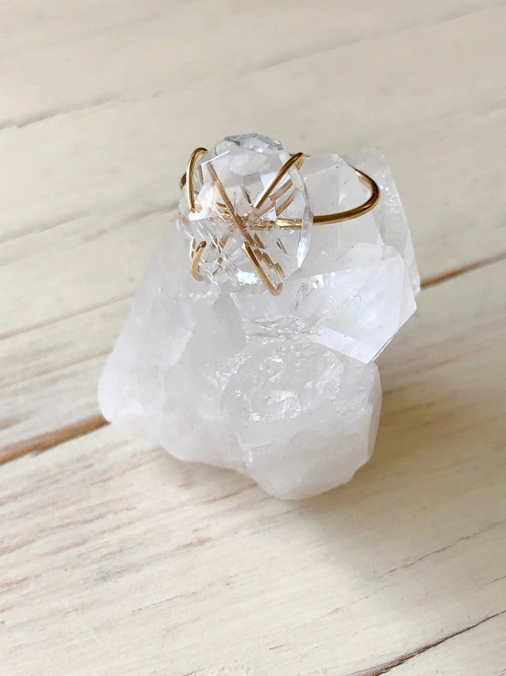 Crystal Quartz Rose Cut Ring