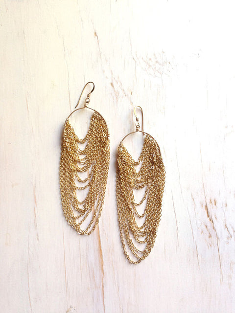 Gold Filled Chain Draped Earring