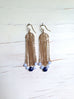 Blue Lace Agate Chain Tear Drop Earrings
