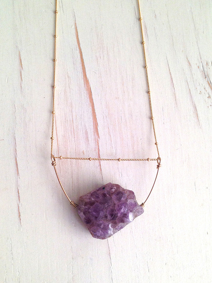 Amethyst clearance cluster necklace