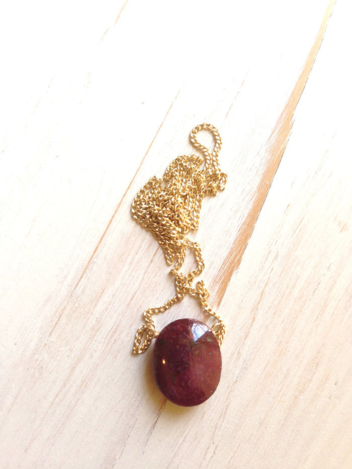 Ruby Oval Necklace