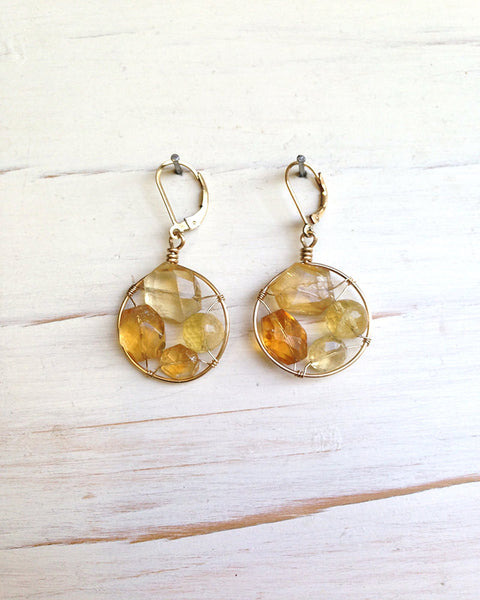Citrine Frame Earrings