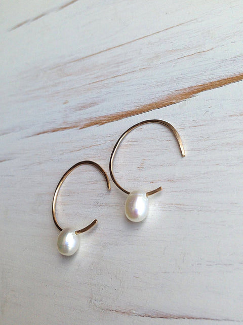 Pearl Tear Hoop